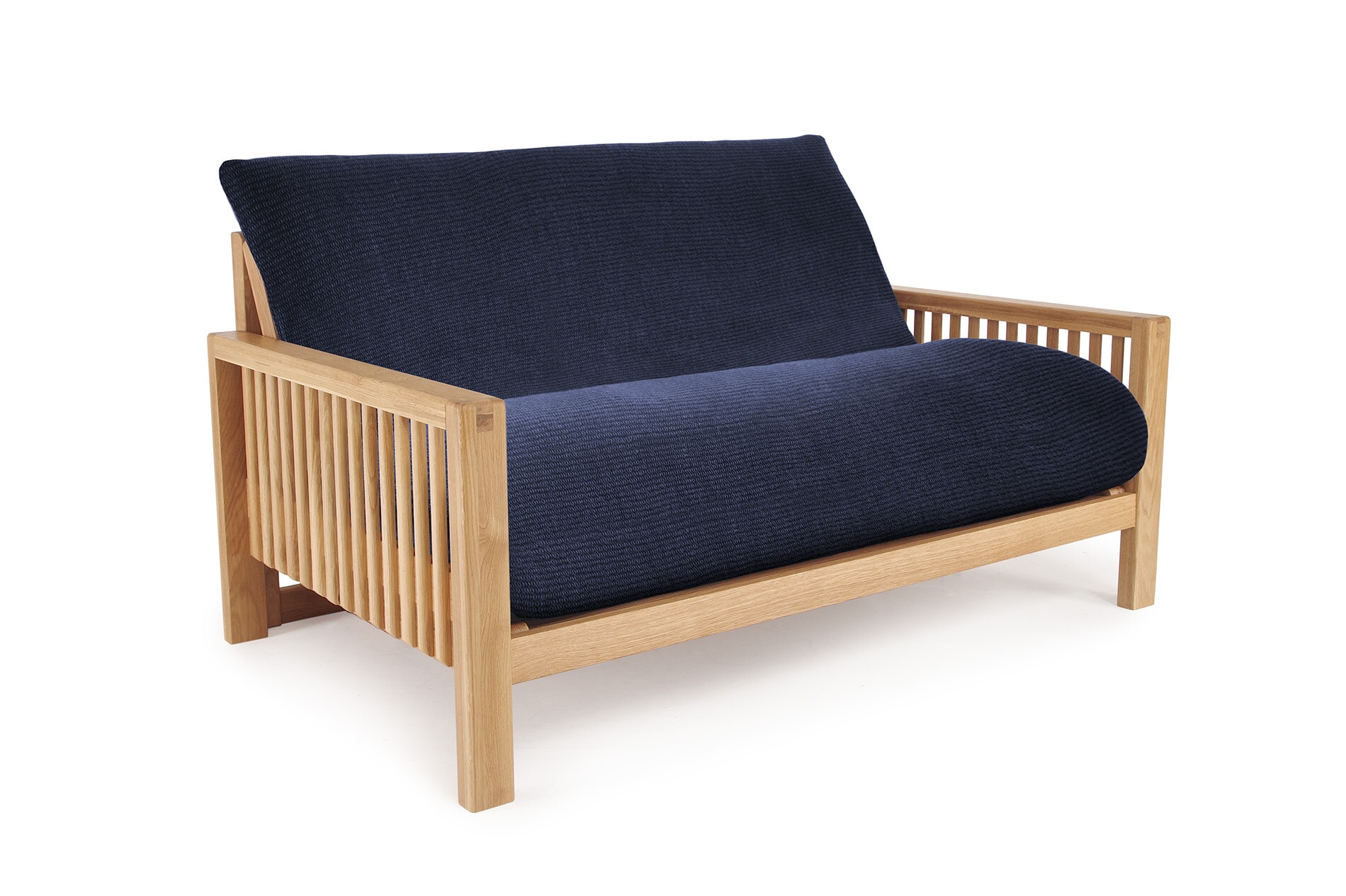 Oak Rondo Seat Sofa Bed Aldeburgh Navy Blue