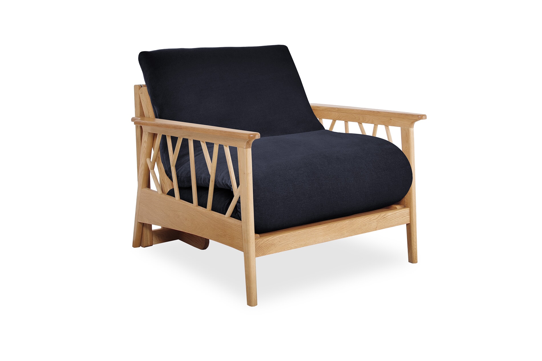 Mori Birch Single Handloom Navy Blue