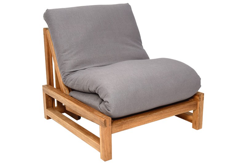 linear single seater solid oak sofa bed