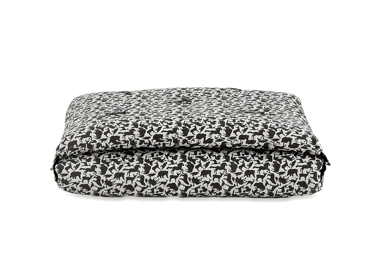 Floor cushion zipup bed with printed design Futon Company