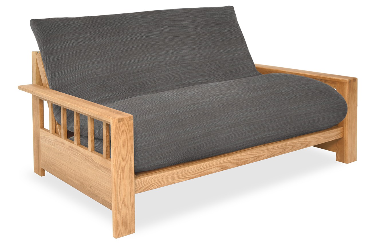 2 Seater Solid Wood Double Sofa Bed in Oak Futon Company