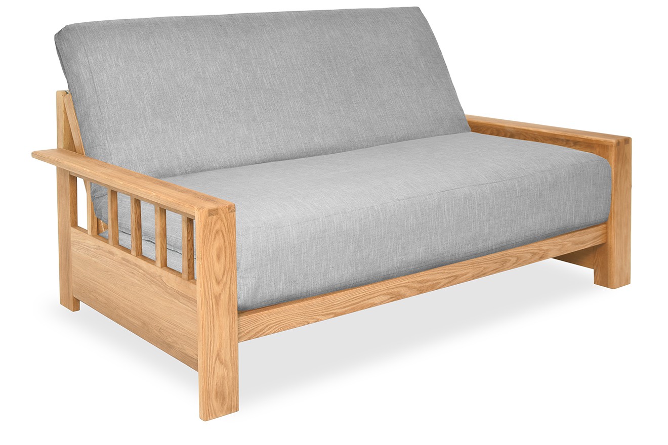 2 Seater Solid Wood Double Sofa Bed in Oak Futon Company