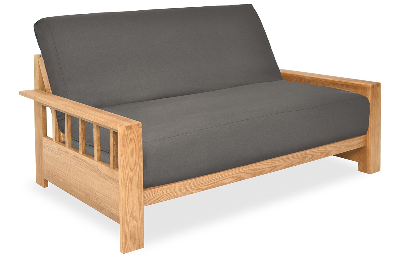 2 Seater Solid Wood Double Sofa Bed in Oak Futon Company