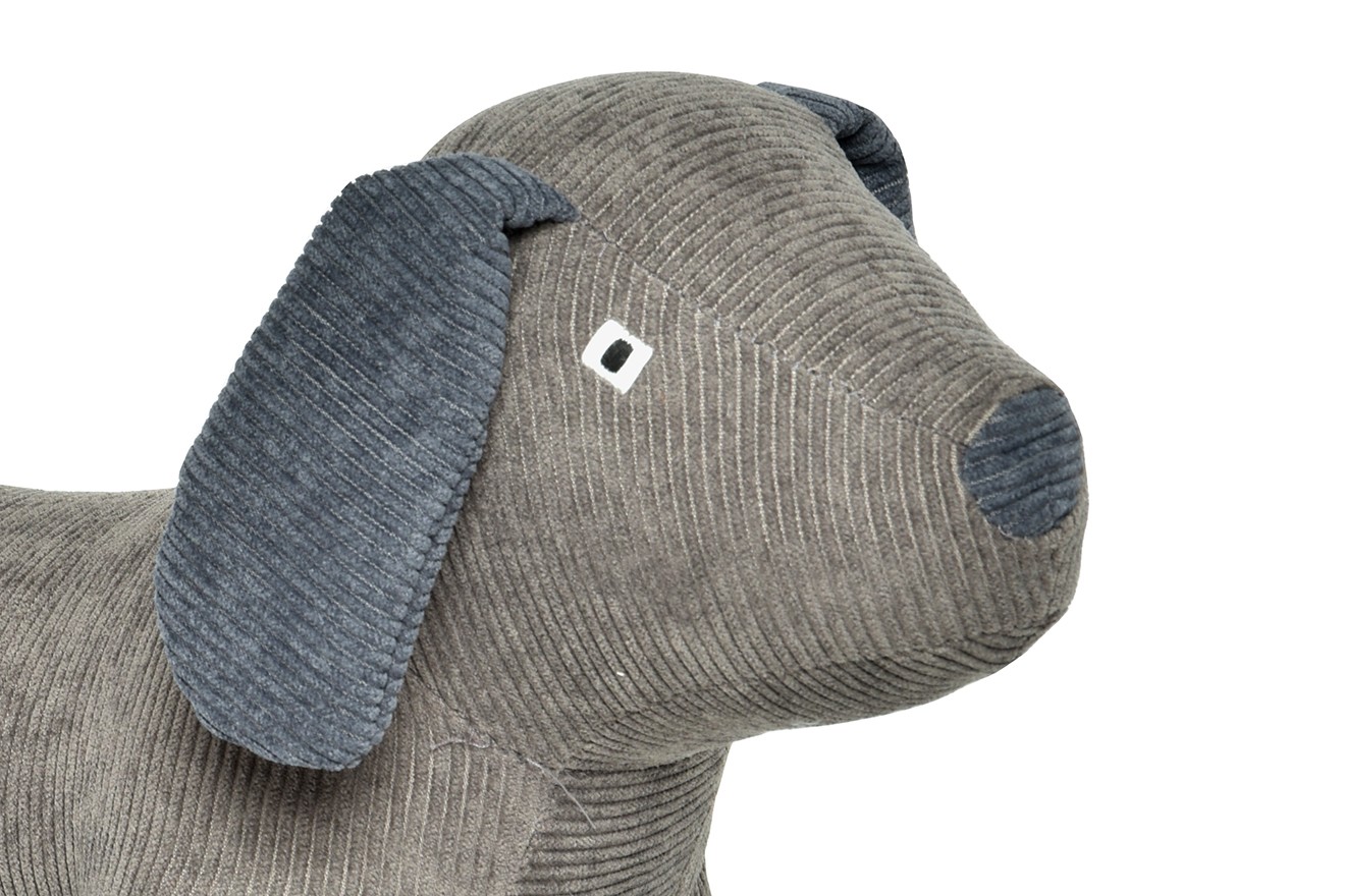Dog Shaped Micro Corded Fabric Door Stop Futon Company