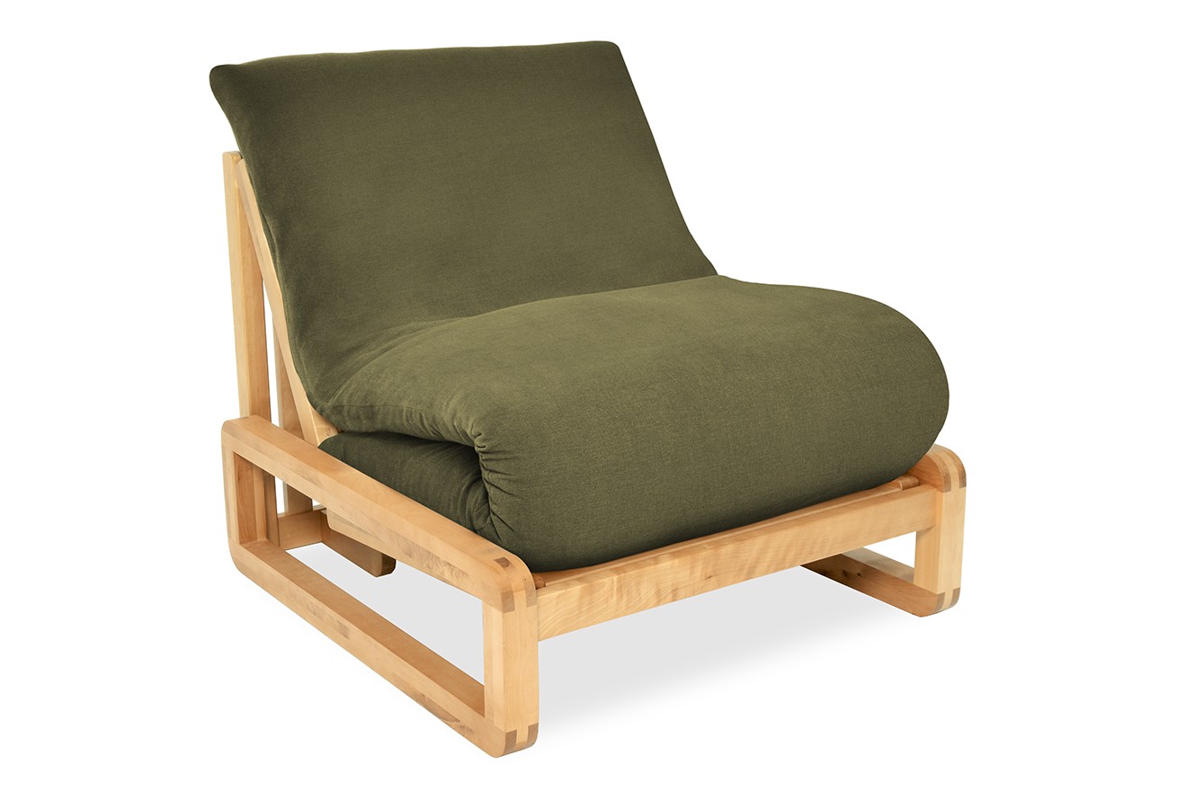 Birch Loop Single Handloom Olive Green