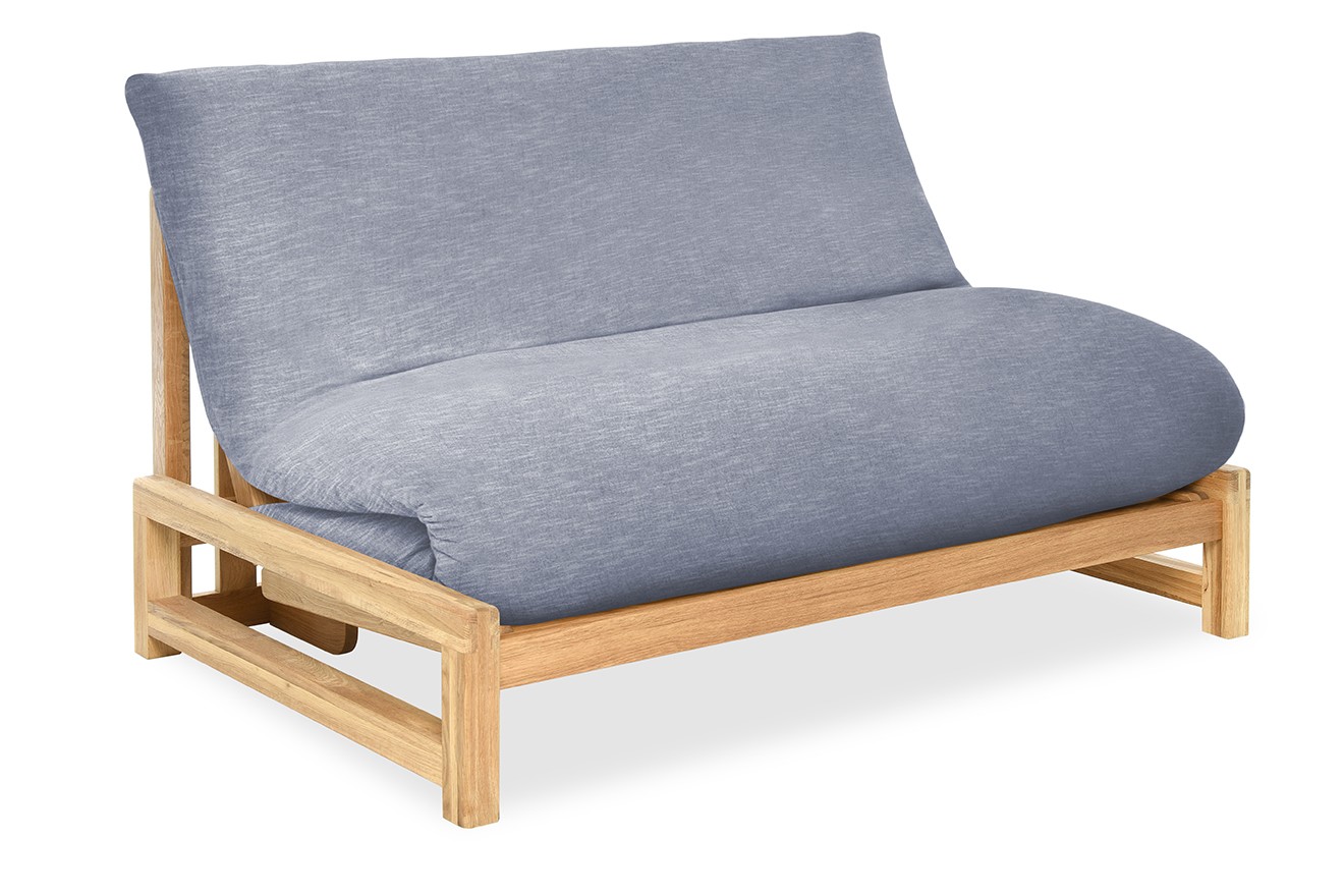 Oak Linear Seater Coast Weave Cornish Blue