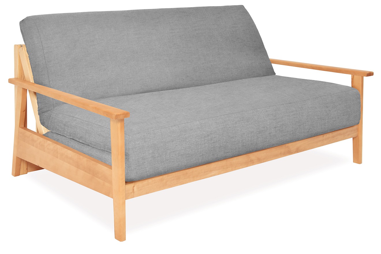Birch Haiku 2 seater ultimate futon - Cosy Weave - Oyster Grey