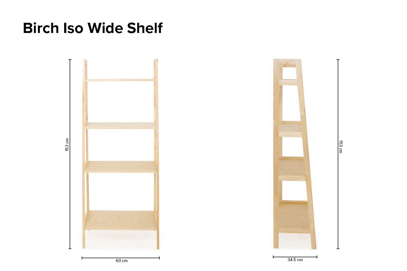 Birch Iso Wide Storage Shelf Futon Company