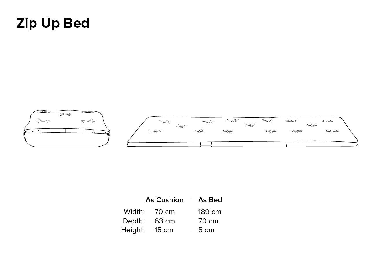 Zip Up Bed Pebble Grey Coast Weave Futon Company