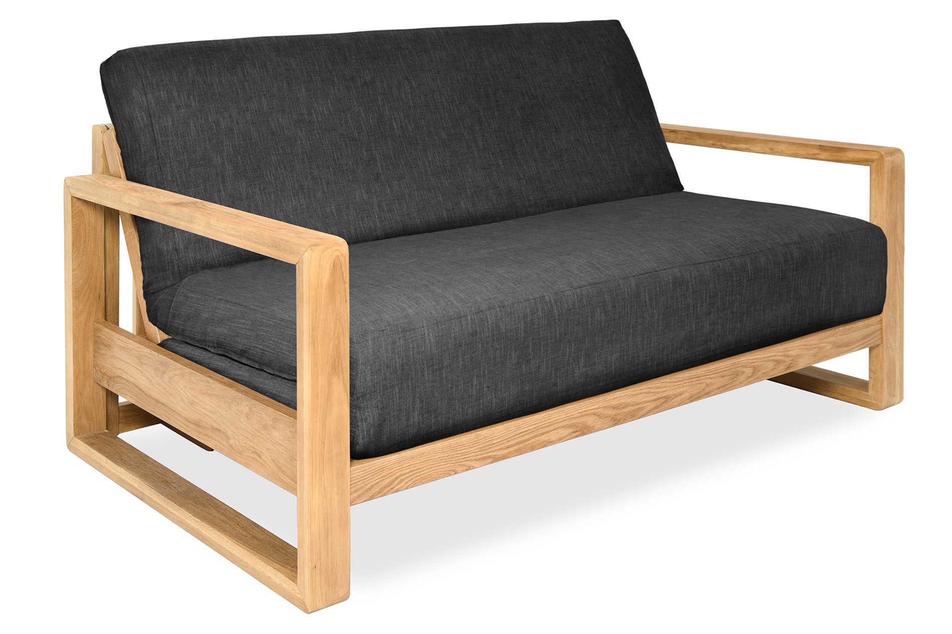 Oak Cuba Seater Ultimate Futon Coast Weave Charcoal