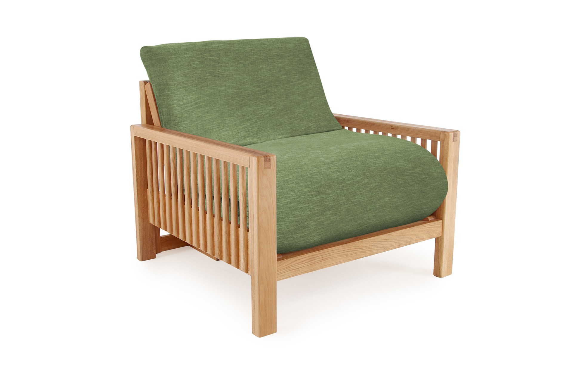 Oak Rondo Seat Sofa Bed Coast Weave Sea Foam Green