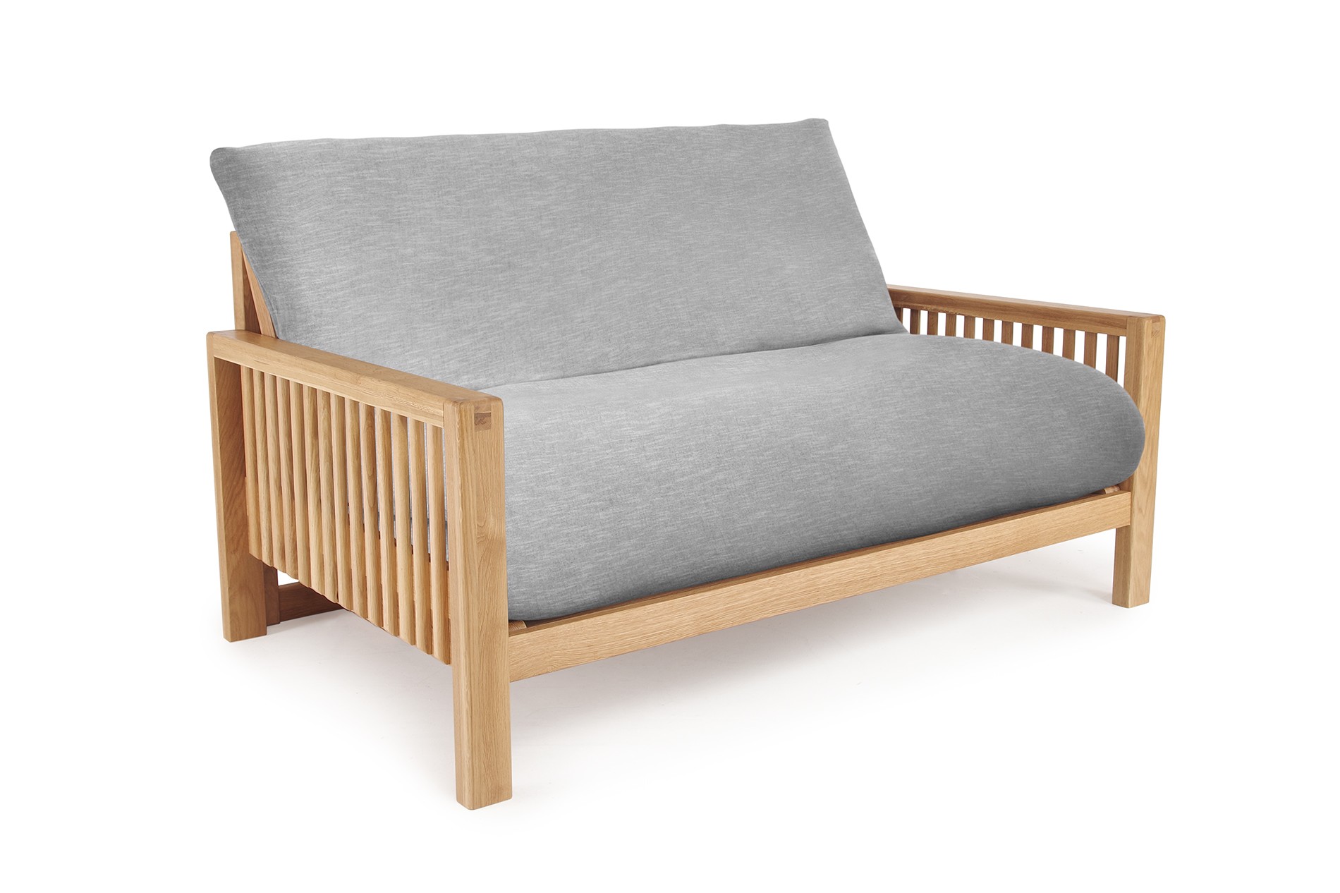 Oak Rondo Seat Sofa Bed Coast Weave Pebble Grey