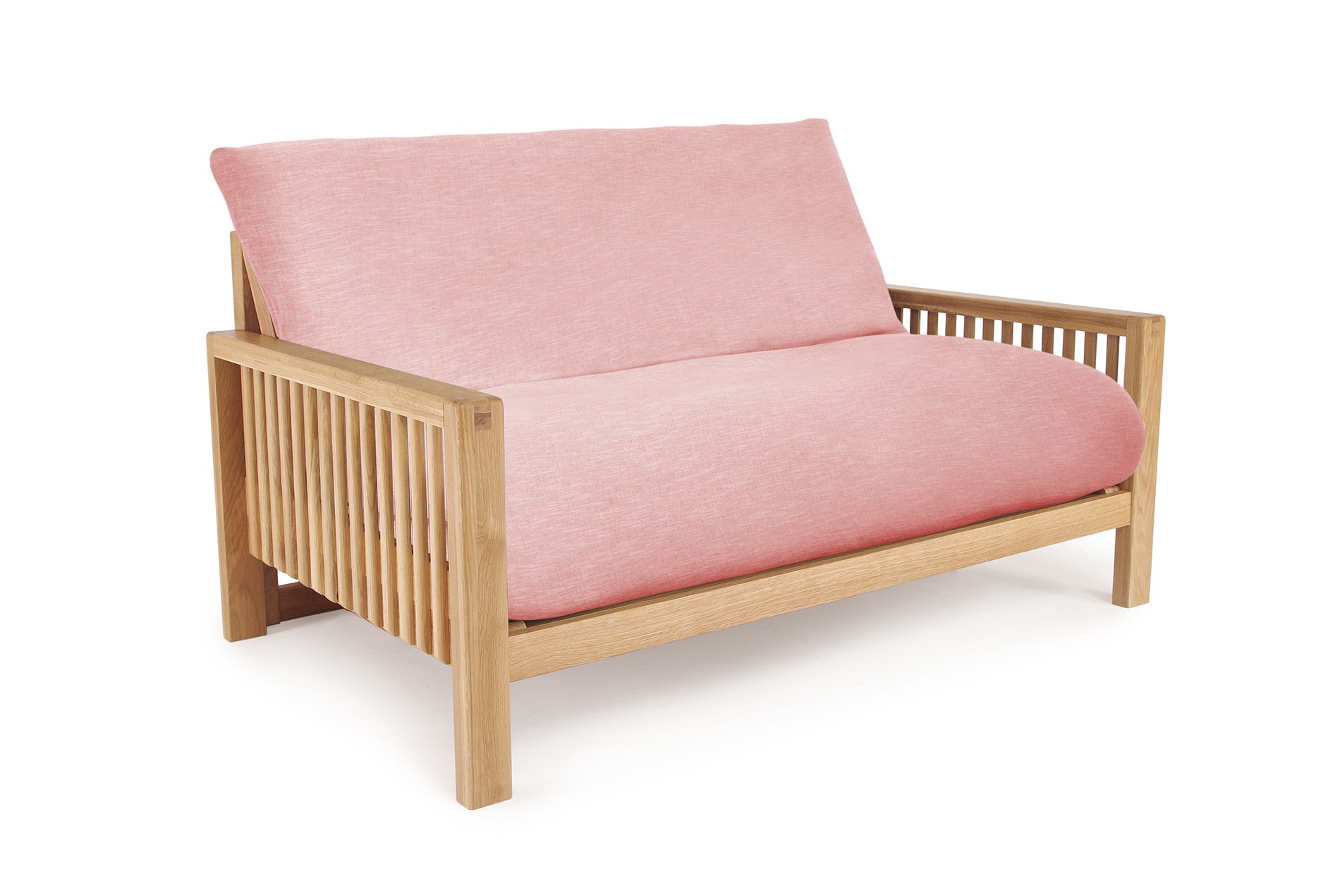 Oak Rondo Seat Sofa Bed Coast Weave Sandstone Pink