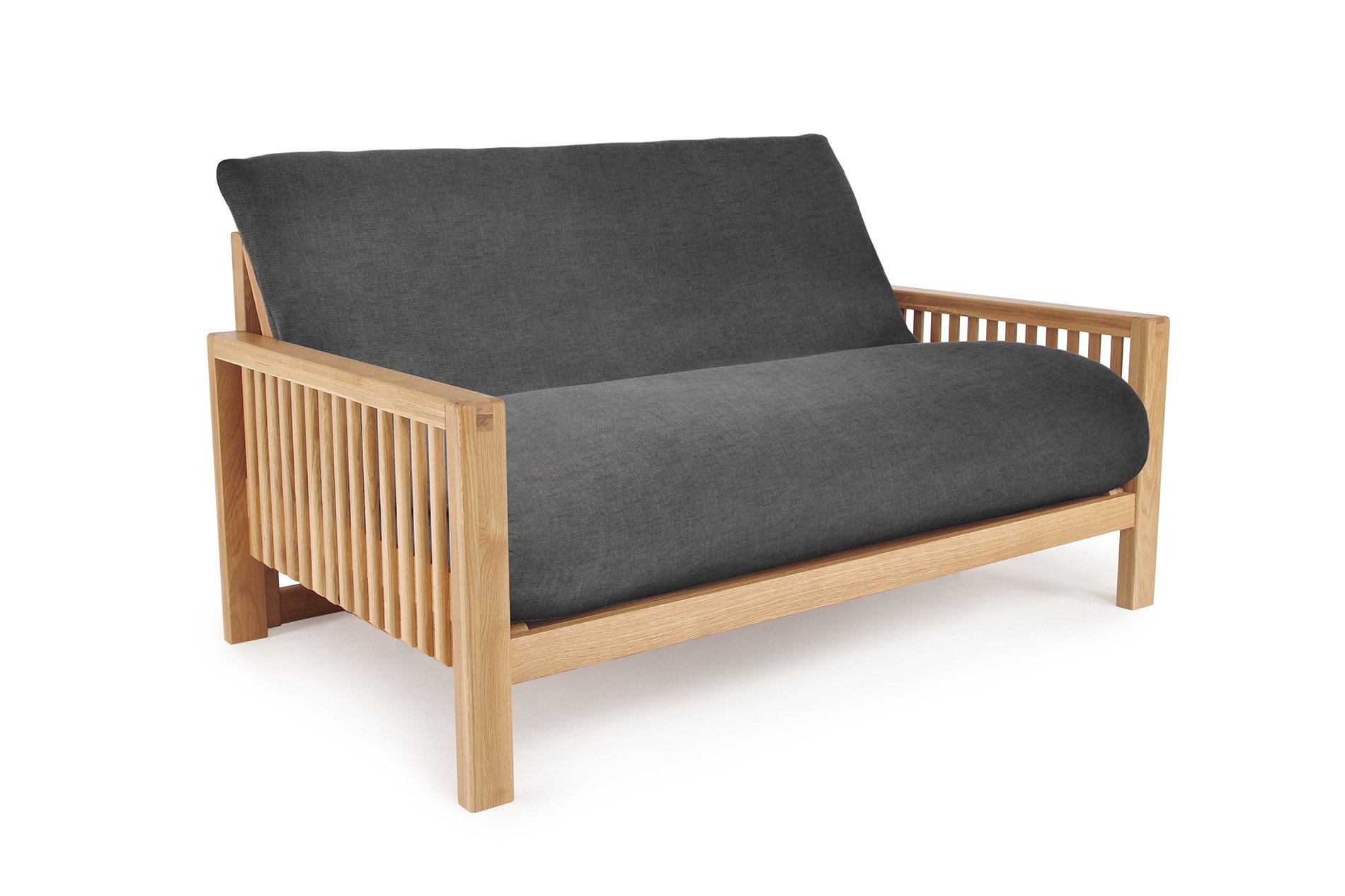 Oak Rondo Seat Sofa Bed Cosy Weave Graphite