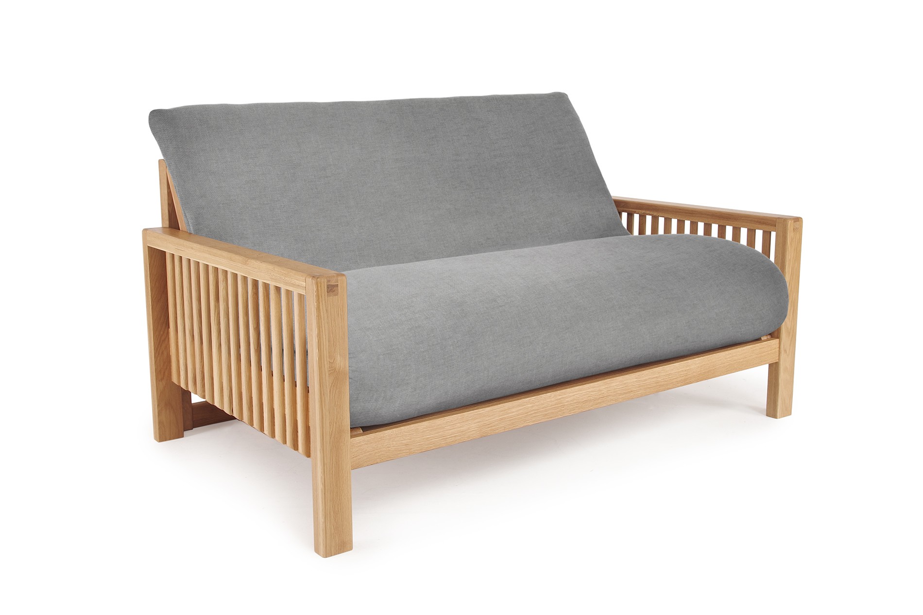 Oak Rondo Seat Sofa Bed Cosy Weave Oyster Grey