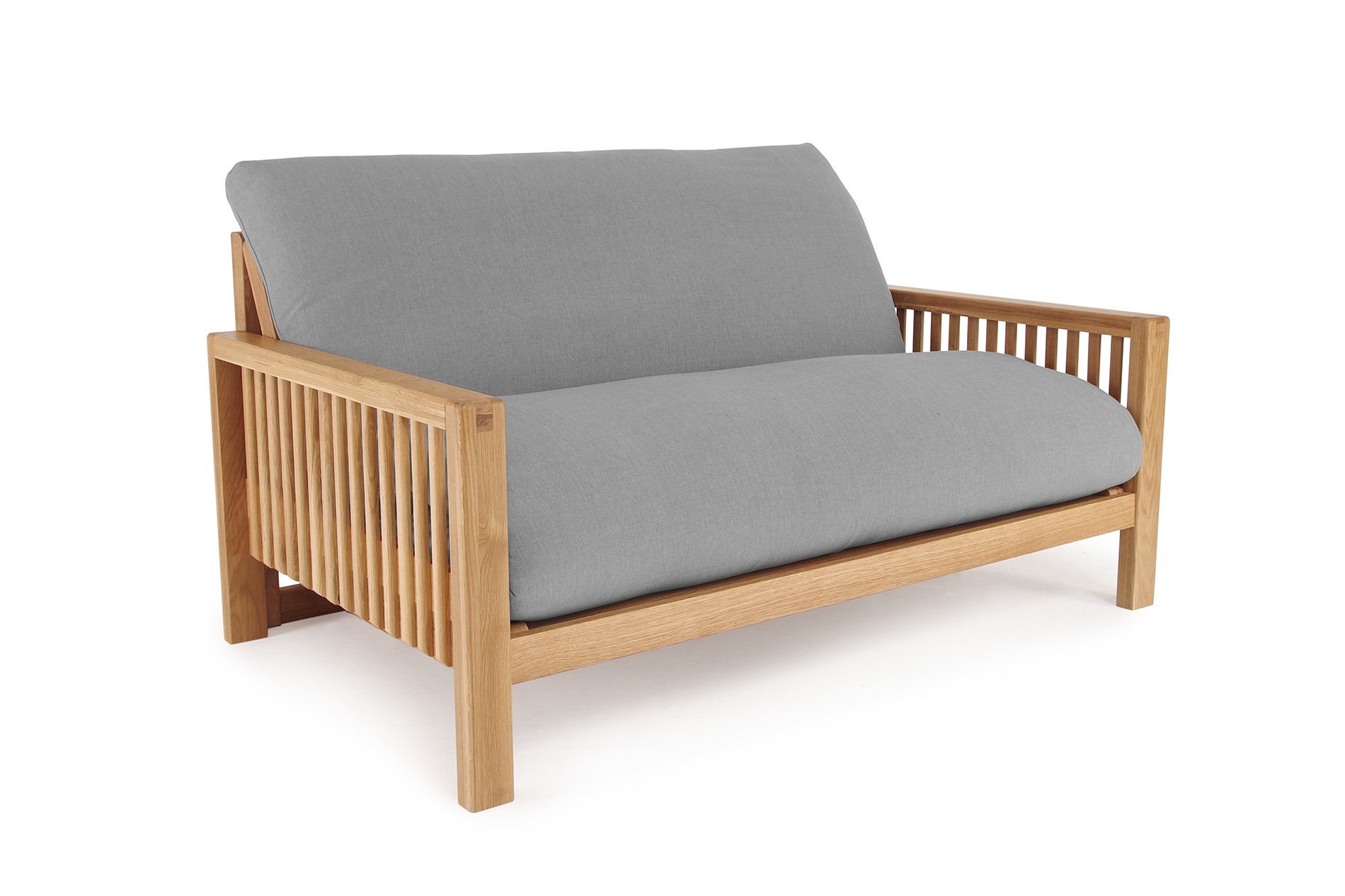 Oak Rondo Seat Sofa Bed Handloom Cloud Grey