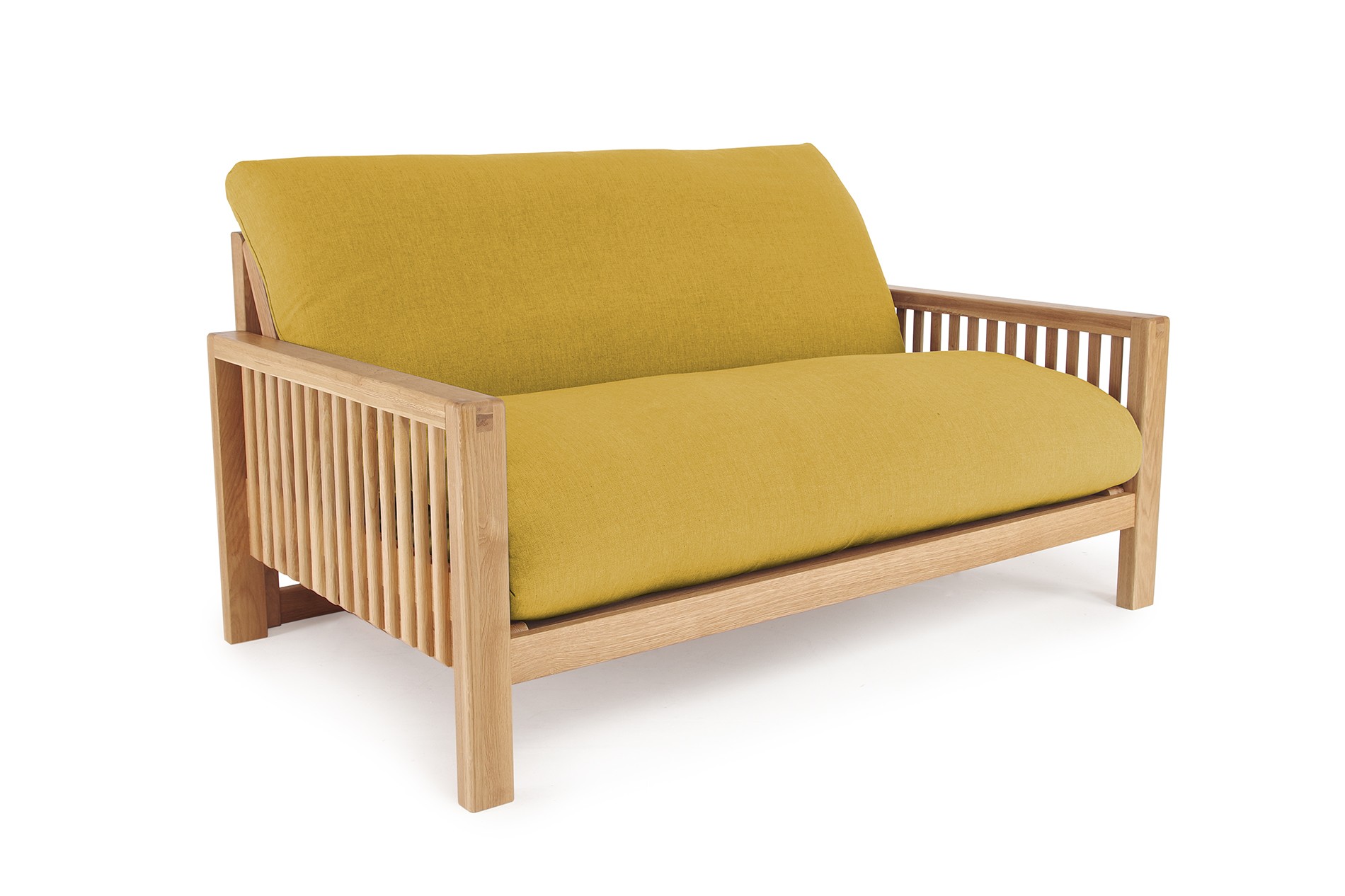 Oak Rondo Seat Sofa Bed Handloom Sauterne