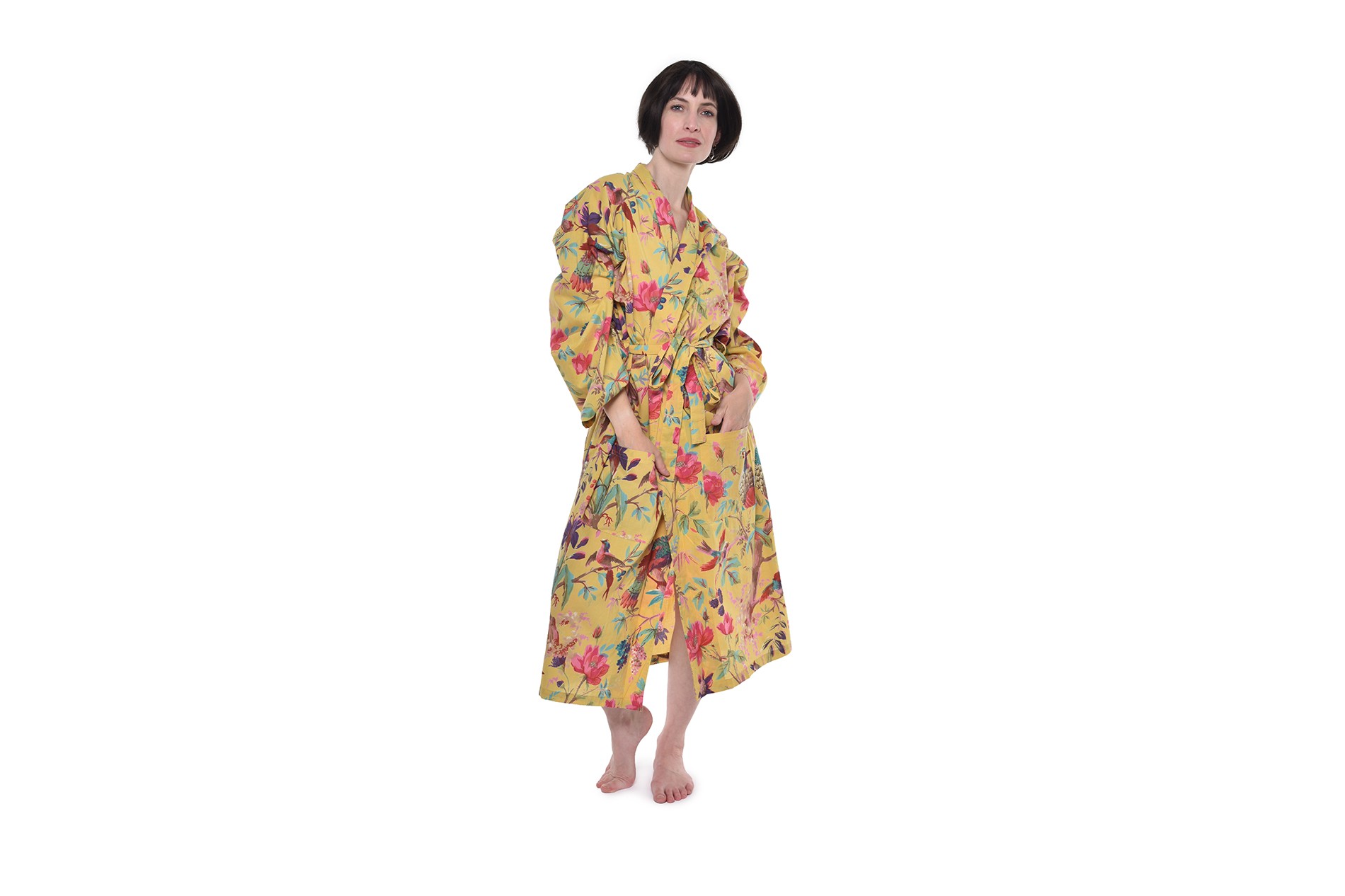 Cotton Printed Paradise Robe (Sauterne) Futon Company