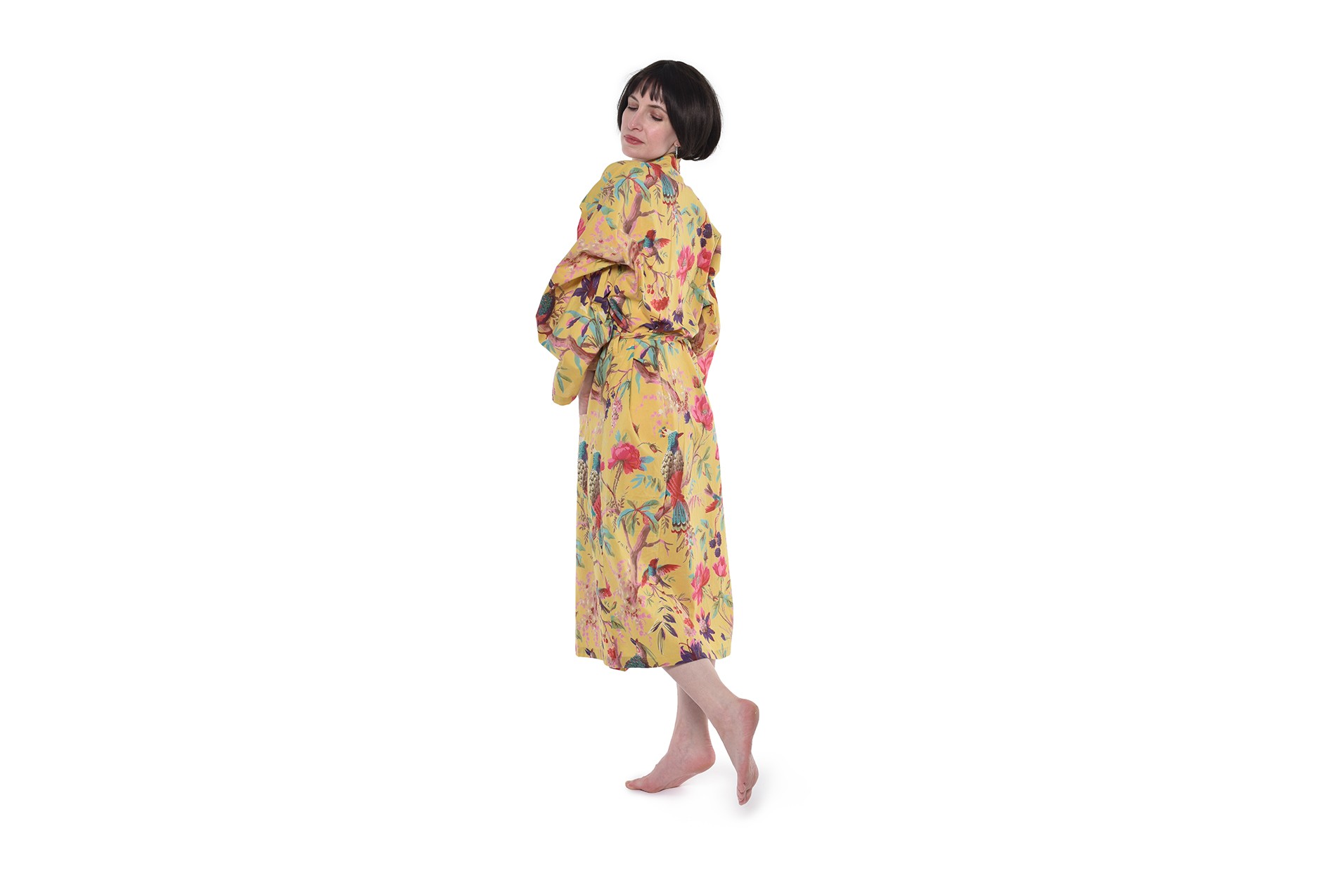 Cotton Printed Paradise Robe (Sauterne) Futon Company