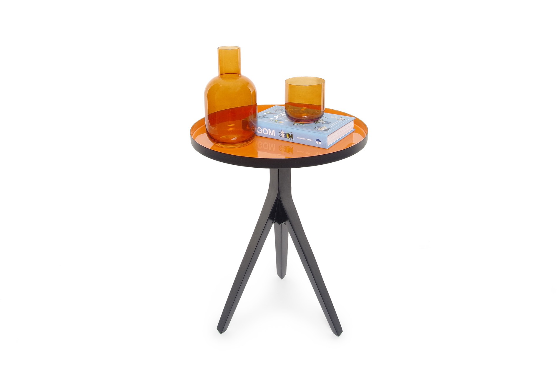 Libby circular enamel metal side table Futon Company