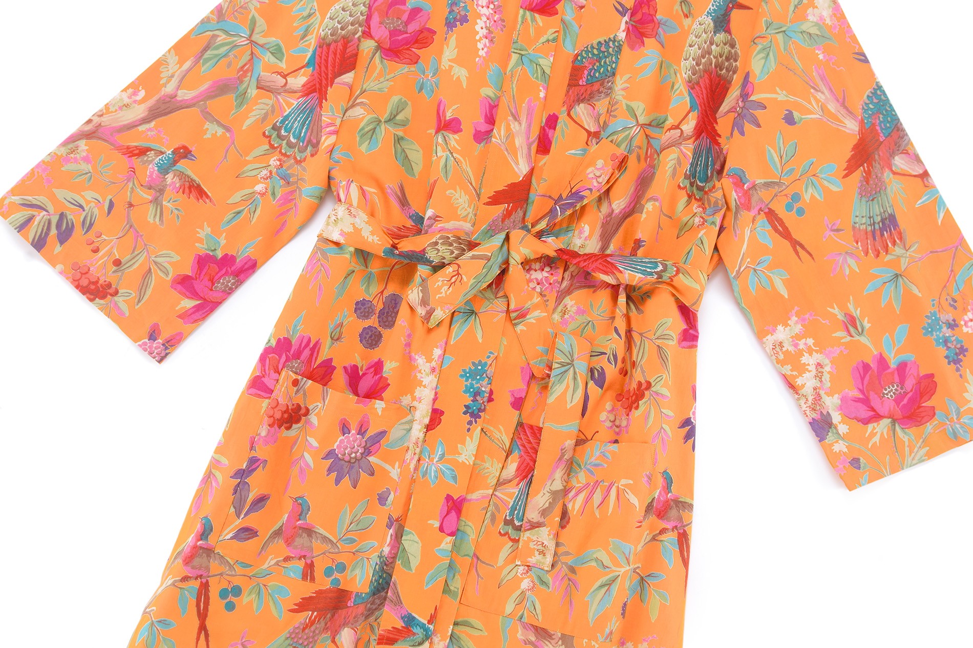 Cotton Printed Paradise Robe (Mandarin) Futon Company