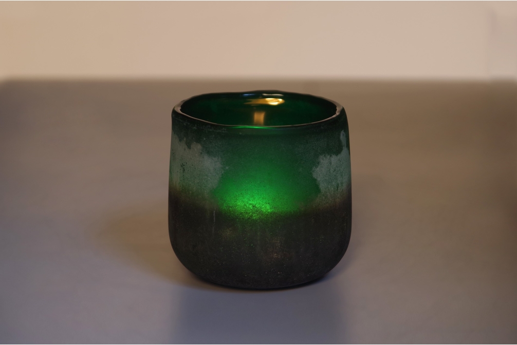 FC Lumo Glass Mijas Tea Light Fir Green