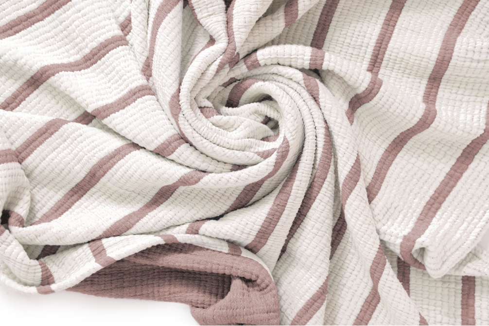 FC Chambray Stripes Throw Terracotta