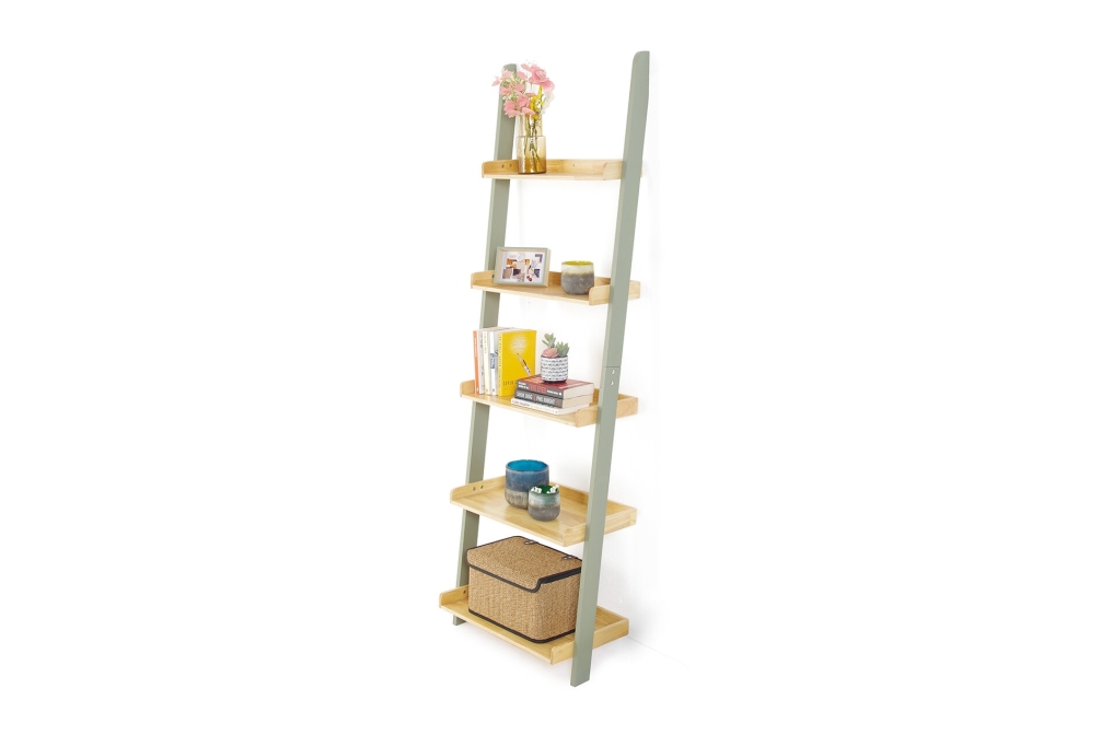FC Rubberwood And Pine Ladder Shelf