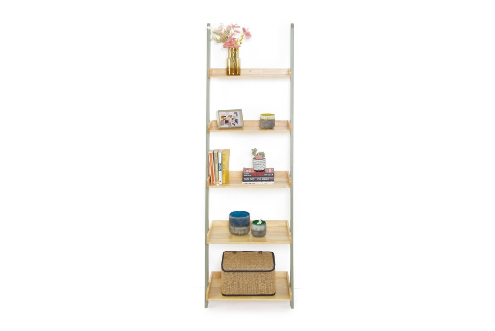 FC Rubberwood And Pine Ladder Shelf