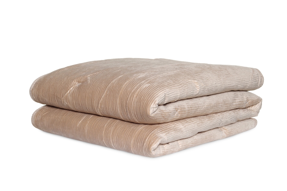 FC Crinkle Velvet Bedspread Natural