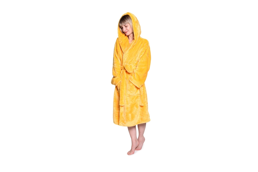 FC Deep Fleece Robe Mimosa Yellow