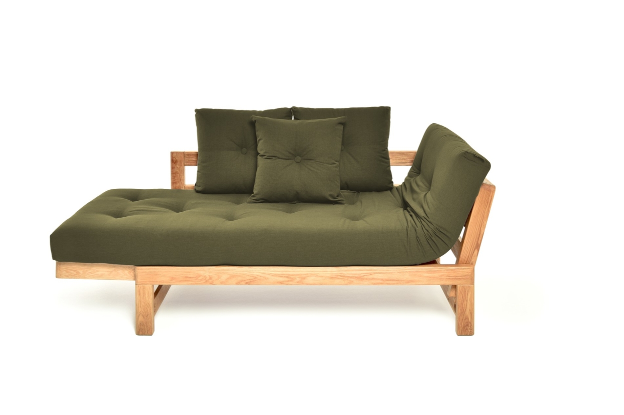 Oak Snuggler  Sofa Bed - Partially unfolded