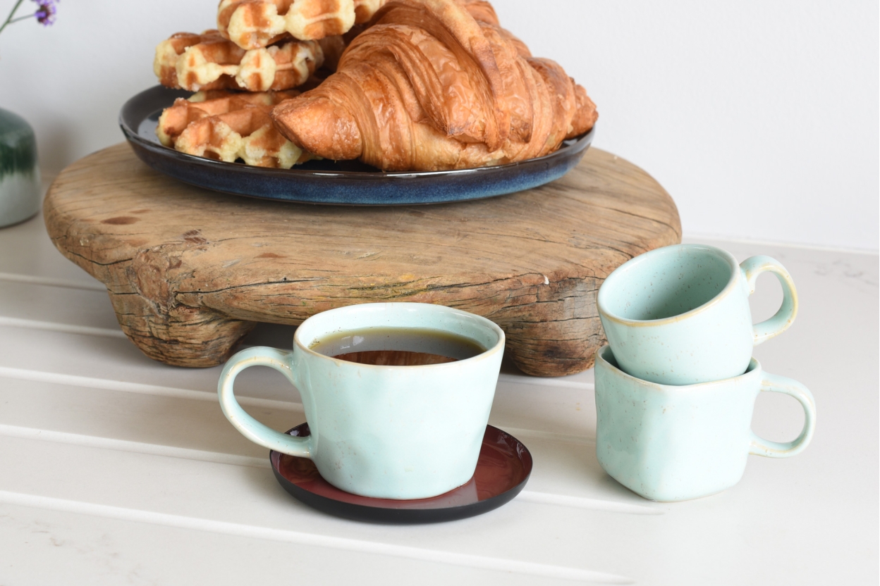 FC Speckled Glaze Tea Cup Eau De Nil Leytonstone LS K Q