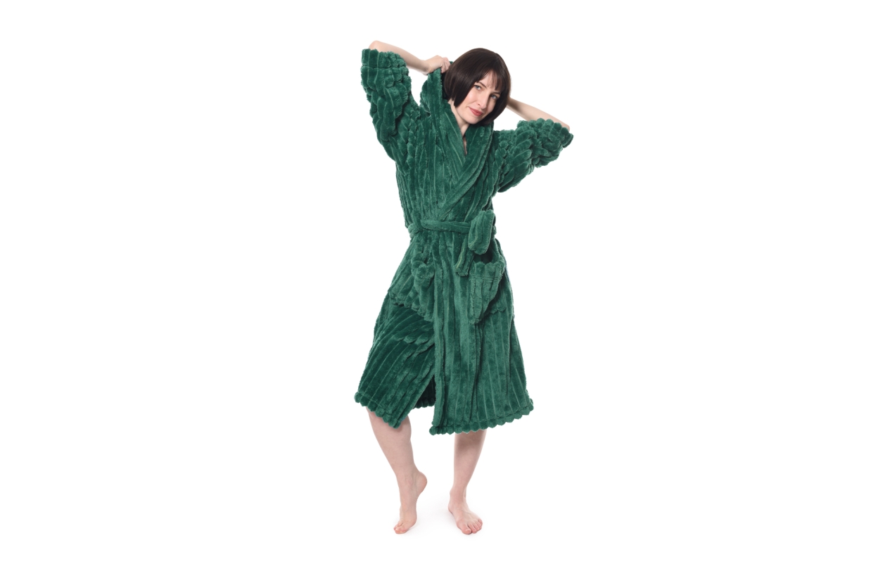 FC Chunky Cord Bathrobe Fir Green