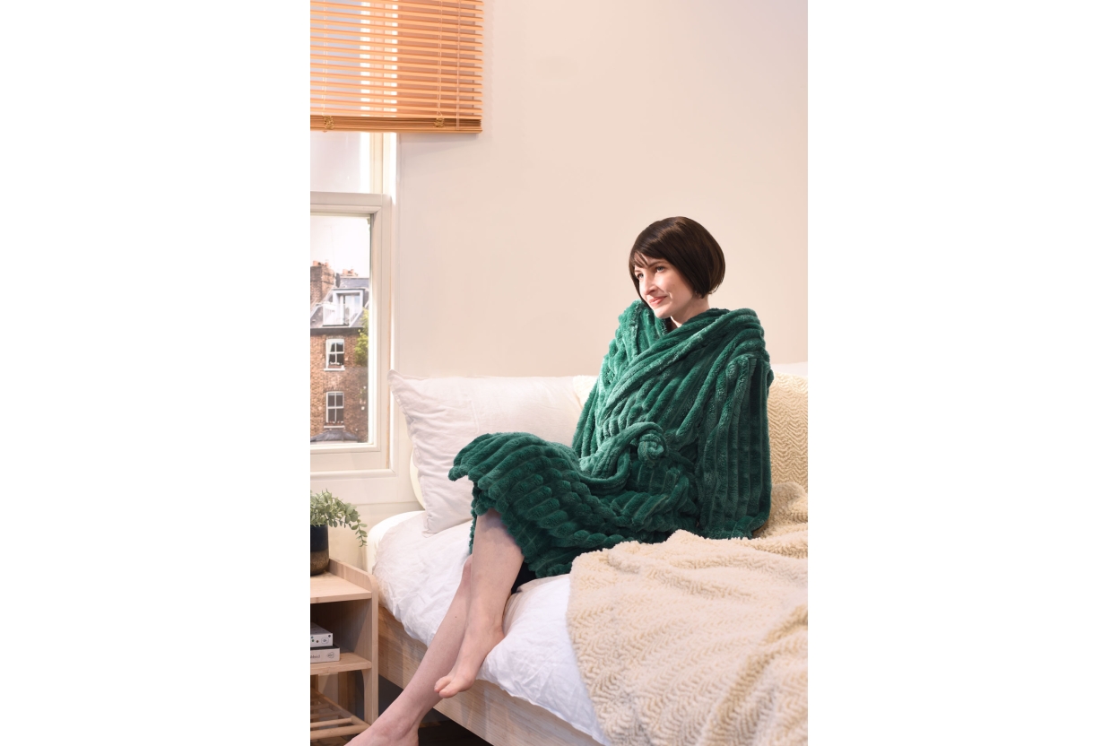 FC Chunky Cord Bathrobe Green Frr At