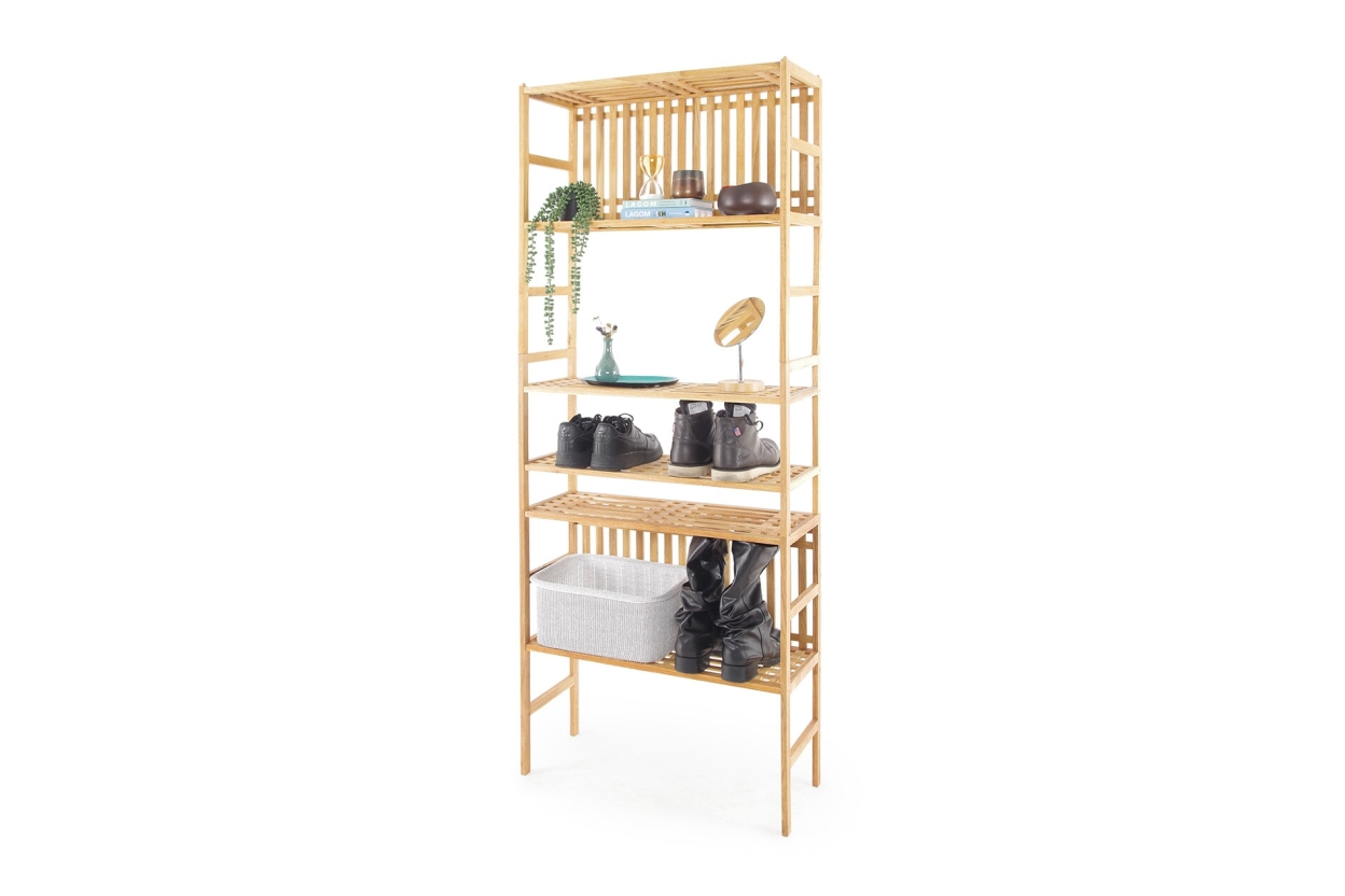 FC Akira Shelves Walnut Shoe Rack P R