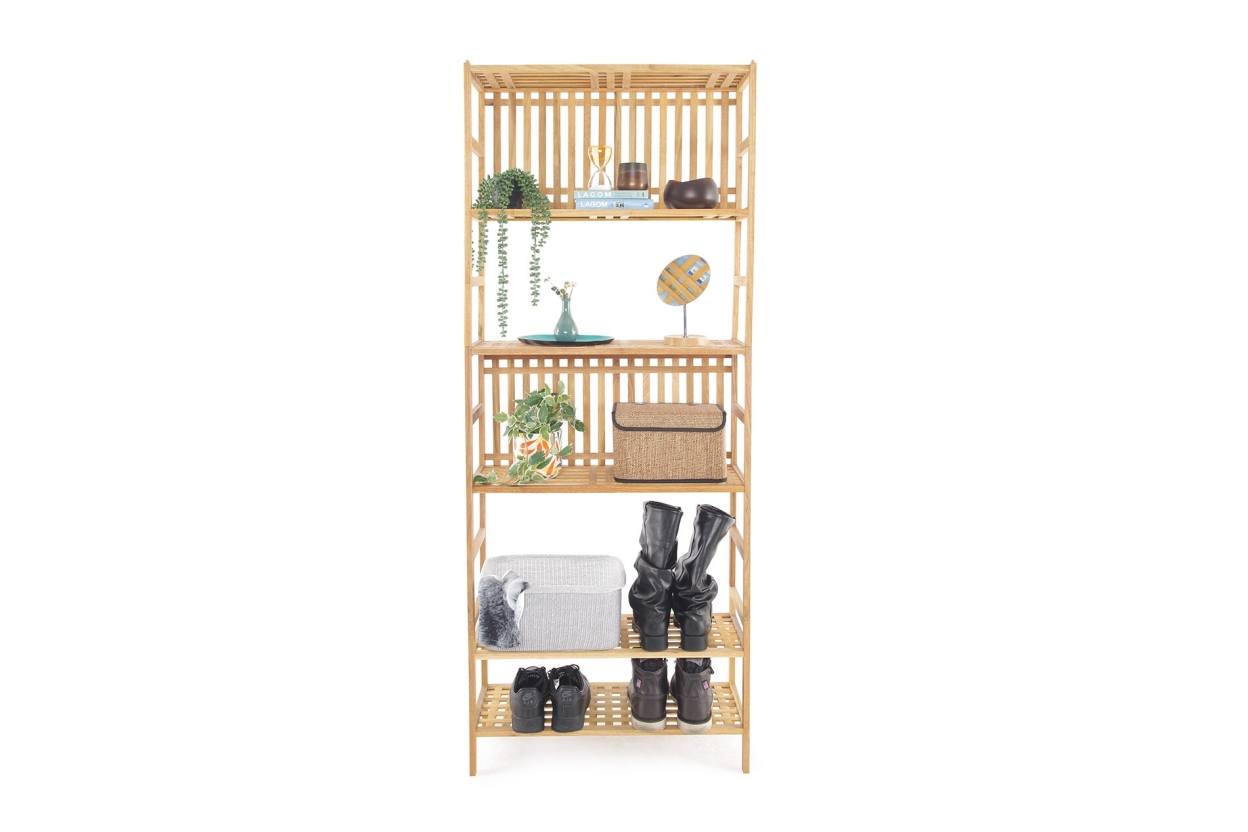 FC Akira Shelves Walnut Shoe Rack Si P
