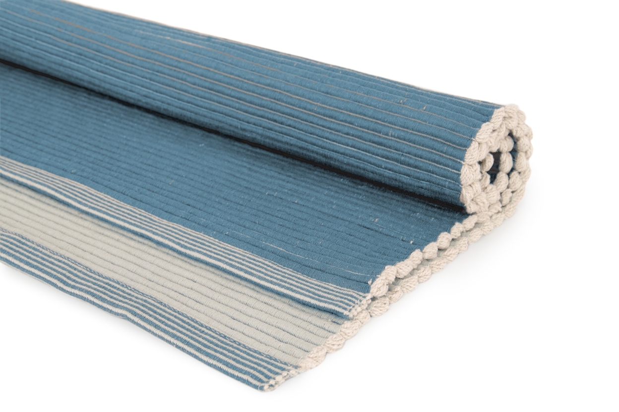 FC Large Hapur Cotton Ribbed Rug Nordic Blue