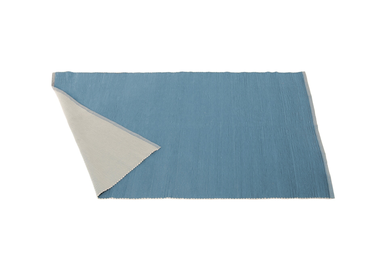FC Large Hapur Cotton Ribbed Rug Nordic Blue