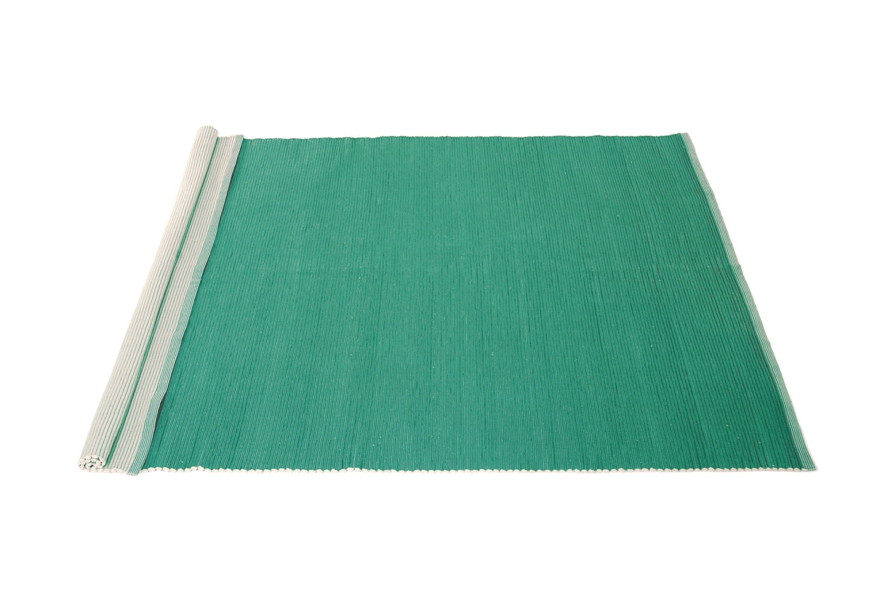 FC Large Hapur Cotton Ribbed Rug Teal Cl D