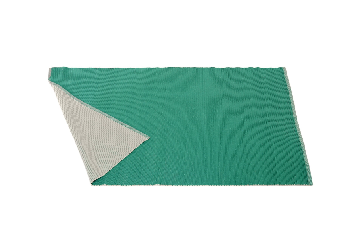FC Large Hapur Cotton Ribbed Rug Teal
