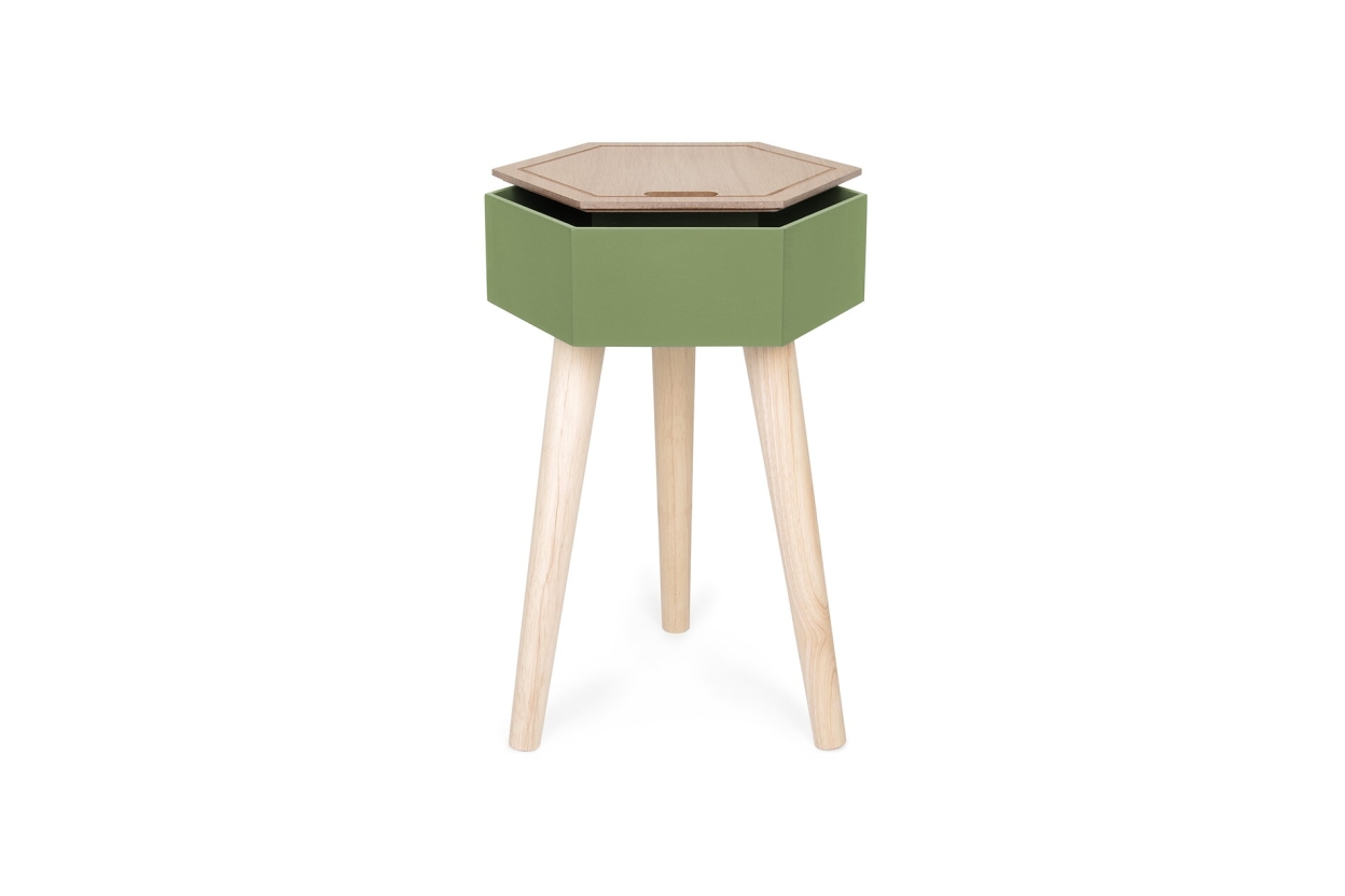 Hex Stash Table (Olive Green)