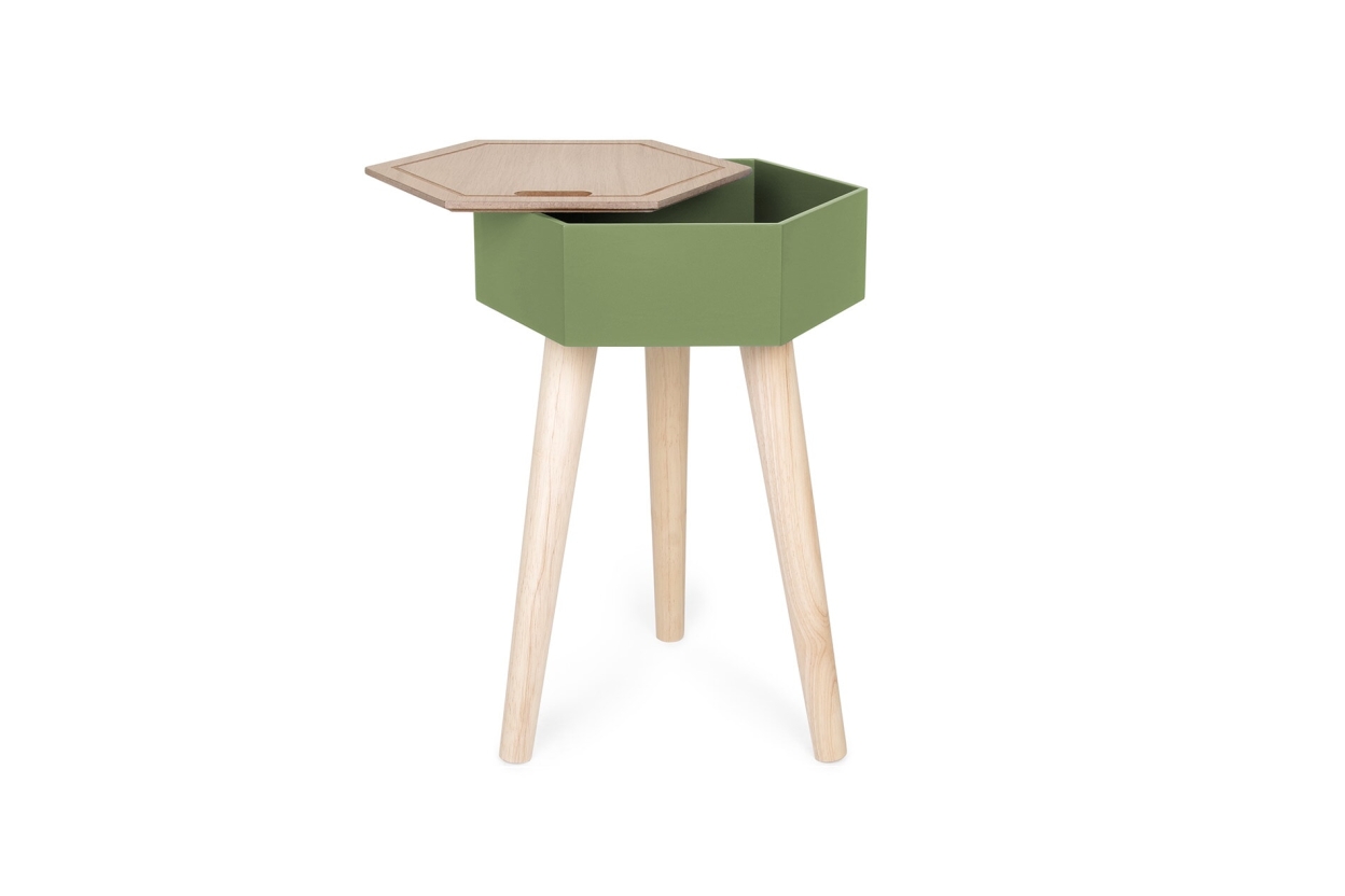 Hex Stash Table (Olive Green)