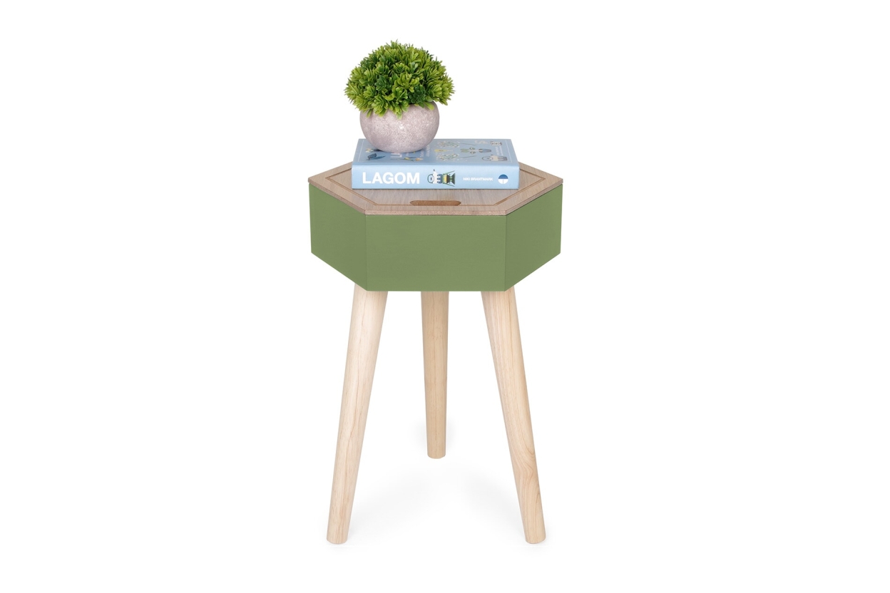 Hex Stash Table (Olive Green)
