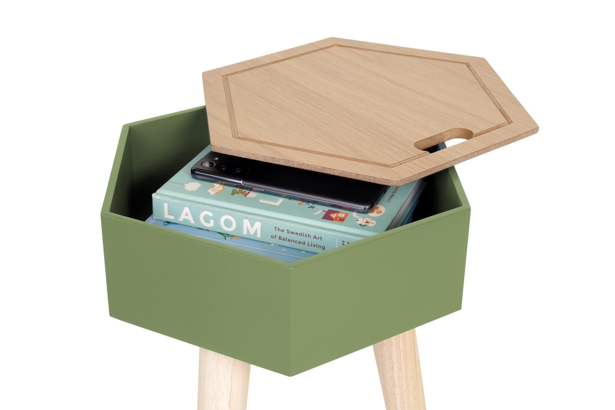 Hex Stash Table (Olive Green)