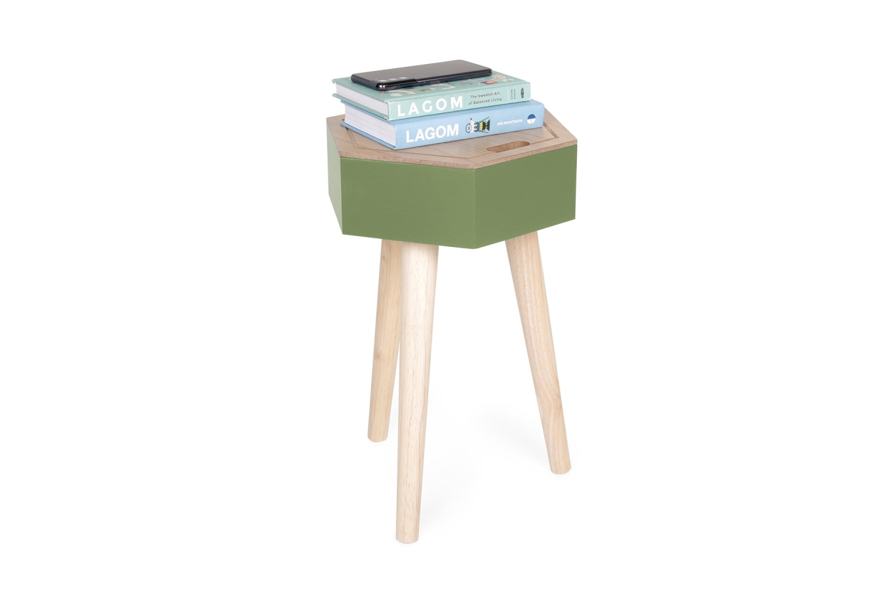 Hex Stash Table (Olive Green)