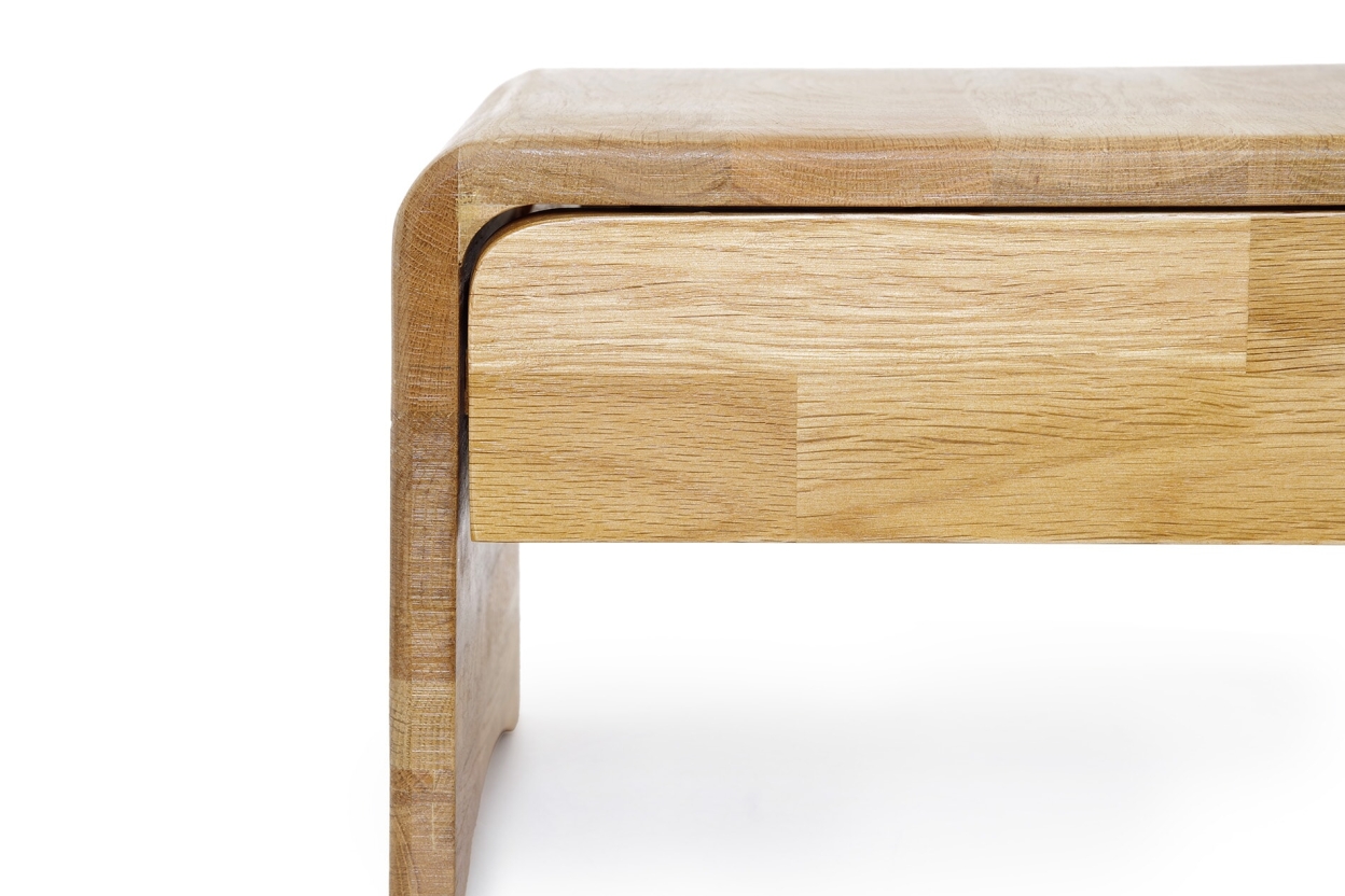 FC Oak Curve Bedside Table