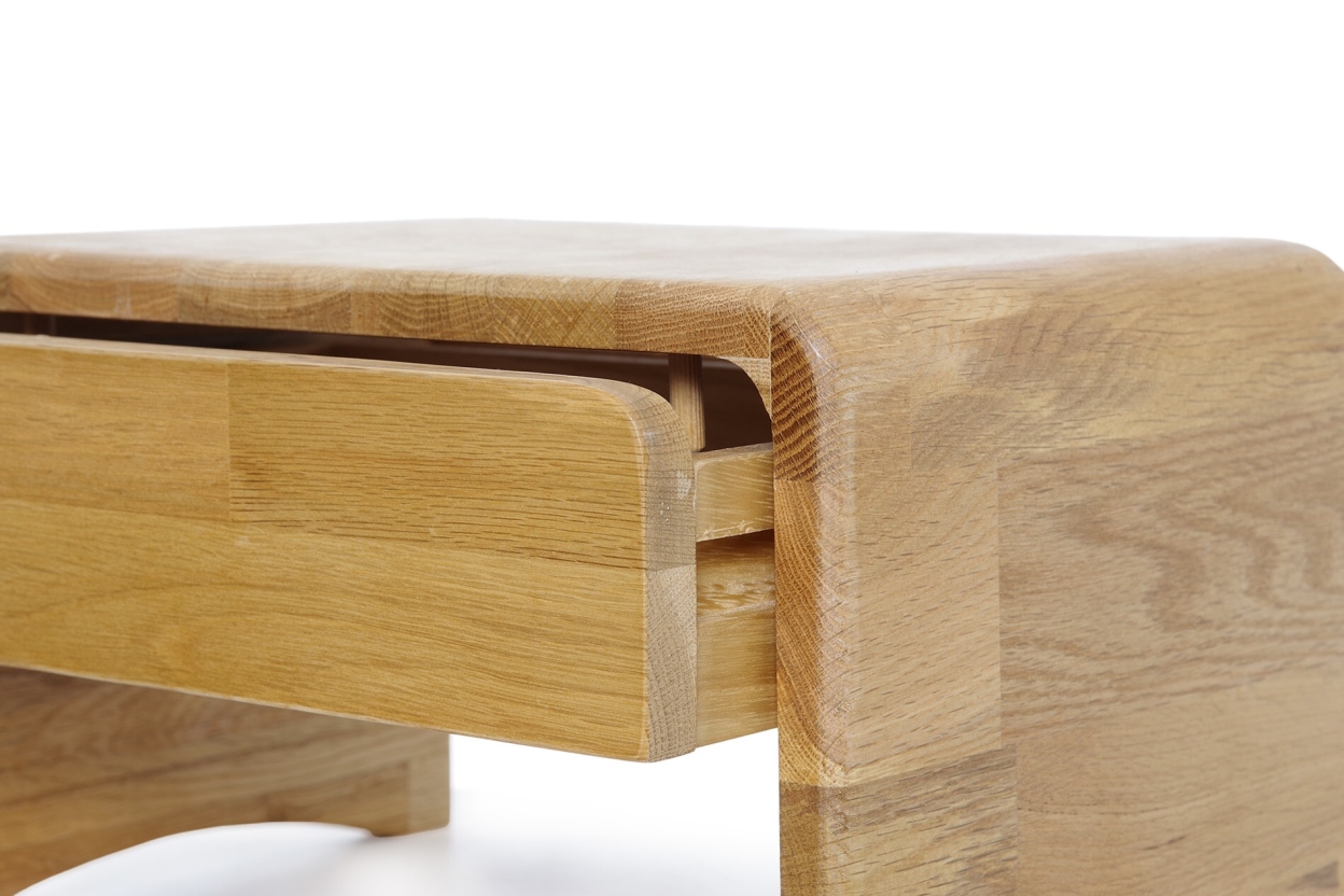 FC Oak Curve Bedside Table