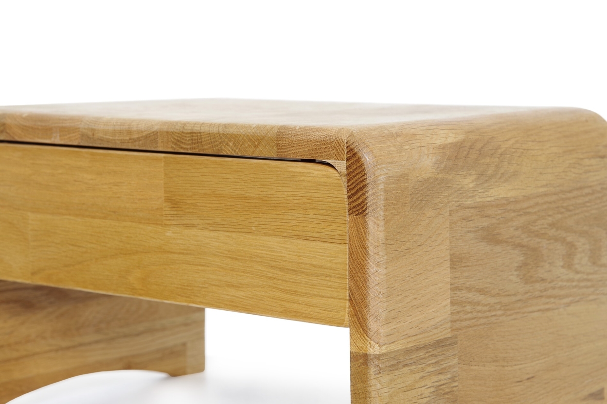 FC Oak Curve Bedside Table