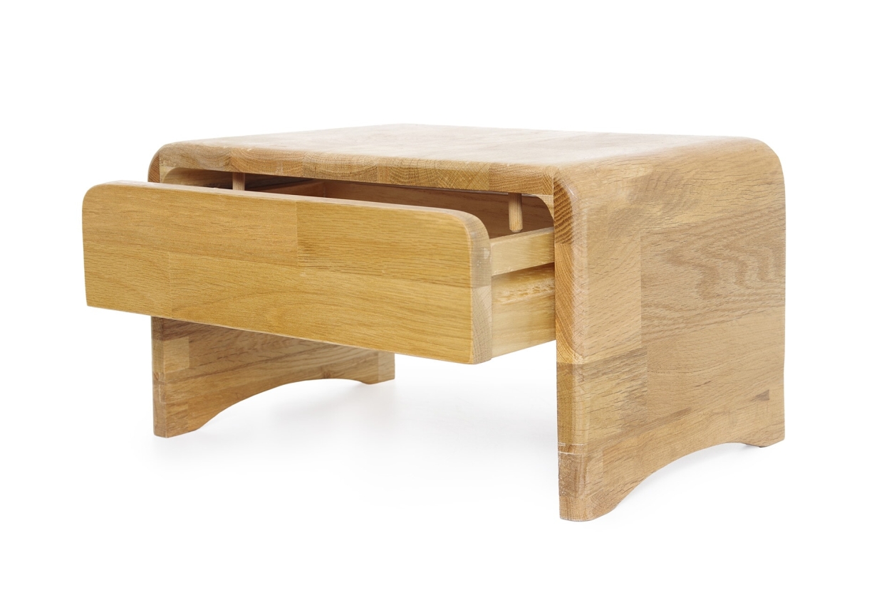 FC Oak Curve Bedside Table